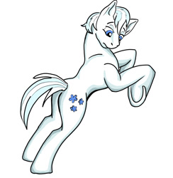 Size: 948x972 | Tagged: safe, artist:termyotter, derpibooru import, double diamond, earth pony, pony, g4, butt, male, plot, rearing, simple background, stallion, underhoof, white background