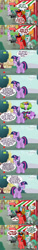 Size: 1024x6792 | Tagged: safe, artist:jasperpie, derpibooru import, twilight sparkle, twilight sparkle (alicorn), unicorn twilight, oc, oc:jasper pie, oc:kilani, oc:naeruiih, oc:night mist, oc:thundernote, alicorn, giraffe, unicorn, zebra, comic:quality says knock you out, a trivial pursuit, lesson zero, bag, beret, crying, ears, fez, floppy ears, giraffe oc, glasses, hat, implied betrayal, implied discord, pie's pizzeria, ponyville, sad, saddle bag, twibitch sparkle, twilight snapple, twilighting, video camera, woobie, zebrasus