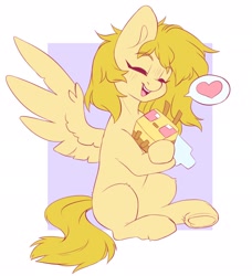 Size: 1871x2048 | Tagged: safe, artist:cheekipone, derpibooru import, oc, oc only, oc:caramel drop, bee, insect, pegasus, female, heart, mare, minecraft, minecraft bee, no source available, speech bubble