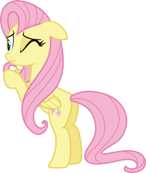 Size: 3000x3555 | Tagged: safe, artist:cloudy glow, derpibooru import, fluttershy, pegasus, pony, g4, it ain't easy being breezies, bipedal, bipedal leaning, leaning, one eye closed, simple background, solo, transparent background, vector
