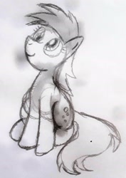 Size: 1627x2299 | Tagged: safe, artist:dhm, derpibooru import, derpy hooves, pony, g4, monochrome, sketch, solo, traditional art