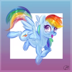 Size: 2048x2048 | Tagged: safe, artist:flutterpawss, derpibooru import, rainbow dash, pegasus, g4, gradient background, solo