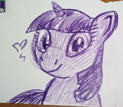 Size: 2859x2496 | Tagged: safe, artist:dhm, derpibooru import, twilight sparkle, pony, g4, crayon, heart, monochrome, sketch, solo, traditional art