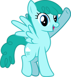 Size: 7274x7886 | Tagged: safe, artist:starryshineviolet, derpibooru import, spring melody, sprinkle medley, pegasus, pony, g4, sonic rainboom (episode), absurd resolution, background pony, cheering, female, hind legs, looking at you, mare, open mouth, raised hoof, raised leg, recolor, simple background, solo, spread wings, transparent background, vector, wings