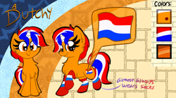 Size: 750x421 | Tagged: safe, artist:lbrcloud, derpibooru import, oc, oc only, oc:dutchy, pony, unicorn, clothes, flag, mole, nation ponies, netherlands, ponified, socks, solo, species swap, striped socks