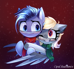 Size: 2997x2821 | Tagged: safe, artist:opal_radiance, derpibooru import, oc, pegasus, pony, boyfriend and girlfriend, bubuvany, christmas, couple, holiday