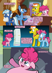 Size: 1920x2715 | Tagged: safe, artist:alexdti, derpibooru import, carrot cake, cup cake, pinkie pie, oc, earth pony, pegasus, pony, comic:how we met, female, filly, foal, mouth hold