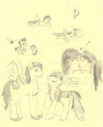 Size: 749x918 | Tagged: safe, artist:magmamagda, derpibooru import, rainbow dash, soarin', human, pegasus, pony, female, humanized, male, mare, shipping, sketch, soarindash, stallion, straight, traditional art