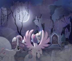 Size: 1280x1088 | Tagged: safe, artist:hate-love12, derpibooru import, potion nova, princess flurry heart, pony, base used, castle of the royal pony sisters, moon, older, older flurry heart