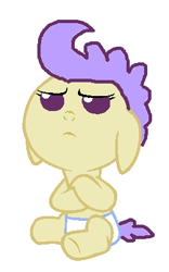 Size: 258x414 | Tagged: safe, artist:3d4d, derpibooru import, cream puff, earth pony, pony, g4, baby, baby pony, cream puff is not amused, creambetes, cute, female, filly, foal, simple background, solo, unamused, white background