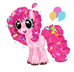 Size: 720x703 | Tagged: safe, artist:bbubblegumm, derpibooru import, pinkie pie, earth pony, pony, g4, balloon, female, simple background, solo, transparent background