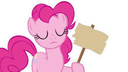 Size: 1920x1080 | Tagged: safe, derpibooru import, pinkie pie, earth pony, pony, g4, putting your hoof down, blank, female, sign, simple background, solo, template, transparent background