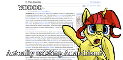 Size: 1539x758 | Tagged: safe, artist:aaronmk, derpibooru import, oc, oc:lefty pony, anarchy, text, wikipedia