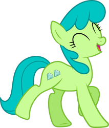 Size: 6353x7452 | Tagged: safe, artist:starryshineviolet, derpibooru import, part of a set, green jewel, earth pony, pony, g4, magical mystery cure, ^^, a true true friend, absurd resolution, background pony, conga, dancing, eyes closed, female, mare, raised hoof, raised leg, simple background, solo, transparent background, vector