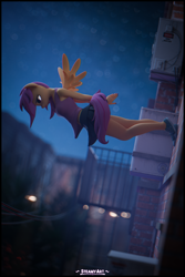 Size: 2560x3840 | Tagged: safe, artist:steamyart, derpibooru import, scootaloo, anthro, pegasus, g4, 3d, blender, high res, marvel, solo, spider-man