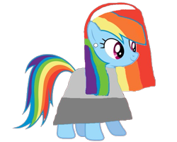 Size: 559x447 | Tagged: safe, derpibooru import, screencap, rainbow dash, pegasus, pony, g4, 1000 hours in ms paint, clothes, ear piercing, earring, female, headband, jewelry, long hair, low effort, low quality, mare, needs more jpeg, piercing, shirt, simple background, skirt, solo, transparent background