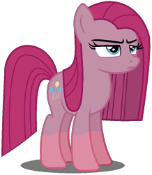 Size: 713x818 | Tagged: safe, artist:princessyanderequinn, derpibooru import, pinkie pie, earth pony, pony, g4, coat markings, female, mare, pinkamena diane pie, redesign, simple background, socks (coat marking), solo, transparent background