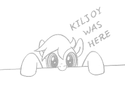 Size: 1573x1262 | Tagged: safe, artist:kleowolfy, derpibooru import, pony, equestria at war mod, chalk drawing, kilroy was here, meme, simple background, traditional art, transparent background