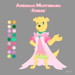 Size: 1195x1195 | Tagged: safe, artist:briannacherrygarcia, derpibooru import, idw, ambrosia muffinbuns, diamond dog, g4, concept art, female, female diamond dog, gray background, reference sheet, season 10, simple background, solo