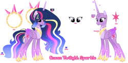 Size: 3742x1854 | Tagged: safe, artist:lighteespark, artist:moonlightshineyt123, derpibooru import, princess twilight 2.0, twilight sparkle, twilight sparkle (alicorn), alicorn, pony, g4, the last problem, base used, ethereal mane, ethereal tail, female, hoof shoes, mare, older, older twilight, older twilight sparkle (alicorn), princess shoes, reference sheet, simple background, solo, tail, transparent background