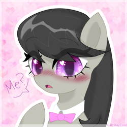 Size: 4000x4000 | Tagged: safe, artist:cattstaycool, derpibooru import, octavia melody, earth pony, g4, blushing, bowtie, female, heart, heart eyes, mare, solo, wingding eyes