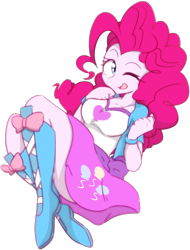 Size: 1382x1821 | Tagged: safe, artist:akainu_pony, derpibooru import, edit, editor:itsmgh1203, pinkie pie, human, equestria girls, g4, background removed, boots, bracelet, breasts, clothes, cute, diapinkes, female, jewelry, moe, one eye closed, open mouth, open smile, pinkie pies, reasonably sized breasts, schrödinger's pantsu, shoes, simple background, skirt, skirt lift, smiling, solo, thighs, transparent background, wink