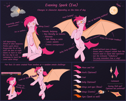 Size: 3100x2500 | Tagged: safe, artist:aterhut, derpibooru import, oc, oc only, oc:evening spark, bat pony, pony, bat pony oc, cutie mark, female, high res, mare, reference, reference sheet, solo