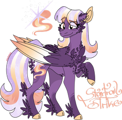 Size: 1920x1900 | Tagged: safe, artist:mrufka69, derpibooru import, oc, oc only, oc:star strike, pony, cloven hooves, colored wings, concave belly, feathered fetlocks, female, large wings, mare, simple background, solo, transparent background, two toned wings, wings