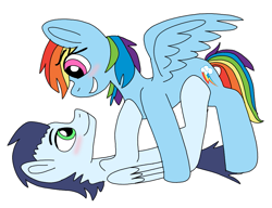 Size: 937x720 | Tagged: safe, artist:dasher666, artist:fluffyrainbowkitty, derpibooru import, edit, rainbow dash, soarin', pegasus, pony, g4, female, male, shipping, soarindash, straight