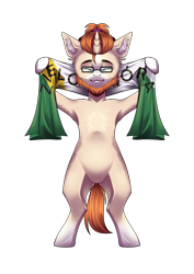 Size: 1700x2400 | Tagged: safe, artist:lunciakkk, derpibooru import, oc, oc only, oc:mckeypl, pony, 2024 community collab, belly, bipedal, clothes, derpibooru community collaboration, digital art, holding hooves, looking at you, male, scarf, simple background, solo, transparent background