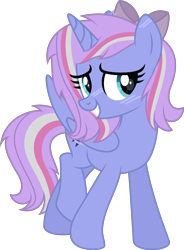 Size: 2452x3340 | Tagged: safe, artist:thatusualguy06, derpibooru import, oc, oc:starcollider, alicorn, pony, .svg available, 2024 community collab, base used, blush lines, blushing, bow, derpibooru community collaboration, female, hair bow, high res, mare, simple background, solo, svg, transparent background, vector