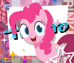 Size: 2063x1779 | Tagged: safe, artist:neoblastonda, derpibooru import, pinkie pie, earth pony, pony, g4, female, happy, hasbro, hasbro logo, logo, my little pony logo, solo