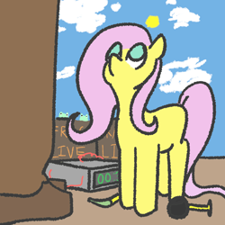 Size: 1500x1500 | Tagged: safe, artist:rusty_sn00t, derpibooru import, ponerpics import, fluttershy, oc, oc:anon, g4, female, flutterrape, looking up, mare