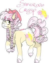 Size: 1600x2048 | Tagged: safe, artist:mrufka69, derpibooru import, oc, oc:sakura crisp, earth pony, pony, concave belly, female, hat, mare, simple background, solo, transparent background