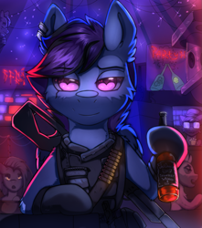 Size: 1383x1566 | Tagged: safe, artist:freak-side, derpibooru import, oc, pegasus, pony, alcohol, solo, whiskey