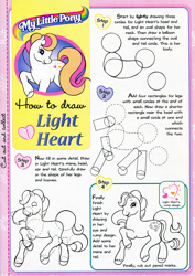 Size: 700x989 | Tagged: safe, derpibooru import, light heart, earth pony, g2, female, how to draw, magazine, mare, official, solo, step by step, tutorial