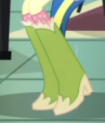 Size: 272x318 | Tagged: safe, derpibooru import, screencap, fluttershy, eqg summertime shorts, equestria girls, g4, steps of pep, boots, boots shot, clothes, cropped, legs, pictures of legs, polka dot socks, shoes, socks