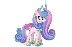 Size: 3200x2100 | Tagged: safe, artist:snowwind69, derpibooru import, princess flurry heart, alicorn, pony, g4, base used, colored wings, concave belly, crown, curved horn, eyelashes, female, high res, hoof shoes, horn, jewelry, long horn, long mane, mare, older, older flurry heart, peytral, princess shoes, regalia, simple background, slender, solo, thin, two toned wings, white background, wings