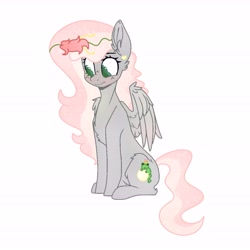 Size: 6890x6890 | Tagged: safe, artist:riofluttershy, derpibooru import, oc, oc only, oc:moonthecollector, pegasus, pony, blushing, ear piercing, earring, female, green eyes, jewelry, mare, pegasus oc, piercing, simple background, solo, white background