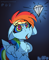 Size: 1217x1500 | Tagged: safe, artist:airfly-pony, derpibooru import, rainbow dash, pegasus, pony, 2024, diamond, ears, female, floppy ears, folded wings, hypno dash, hypnosis, mare, sketch, solo, tongue, tongue out, wings