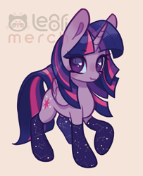 Size: 1291x1590 | Tagged: safe, artist:lenori, derpibooru import, twilight sparkle, twilight sparkle (alicorn), alicorn, pony, g4, clothes, constellation, female, looking at you, mare, simple background, smiling, smiling at you, solo, stockings, thigh highs