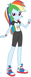 Size: 2048x5000 | Tagged: safe, artist:octosquish7260, derpibooru import, rainbow dash, human, equestria girls, g4, clothes, compression shorts, converse, cutie mark on clothes, eqg promo pose set, female, shirt, shoes, shorts, show accurate, simple background, solo, t-shirt, teenager, transparent background, wristband