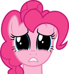 Size: 1600x1698 | Tagged: safe, artist:mehoep, derpibooru import, pinkie pie, earth pony, pony, g4, .svg available, female, head only, mare, sad, simple background, solo, teary eyes, transparent background, vector