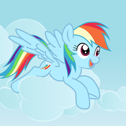 Size: 768x768 | Tagged: safe, artist:carlitos560, derpibooru import, rainbow dash, pegasus, pony, g4, cloud, female, lying down, lying on a cloud, mare, on a cloud, solo