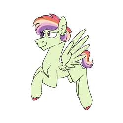 Size: 1080x1080 | Tagged: safe, artist:fuckomcfuck, derpibooru import, oc, oc only, oc:daisy chain, pegasus, pony, magical lesbian spawn, offspring, parent:fluttershy, parent:rainbow dash, parents:flutterdash, simple background, solo, transparent background