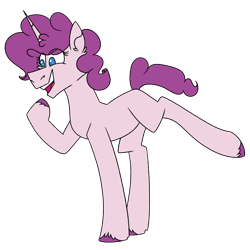 Size: 1200x1200 | Tagged: safe, artist:fuckomcfuck, derpibooru import, oc, oc only, oc:jamboree, pony, unicorn, horn, magical lesbian spawn, offspring, parent:pinkie pie, parent:rarity, parents:raripie, simple background, solo, transparent background