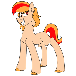 Size: 1080x1080 | Tagged: safe, artist:fuckomcfuck, derpibooru import, oc, oc only, oc:orchard dash, earth pony, pony, magical lesbian spawn, offspring, parent:applejack, parent:rainbow dash, parents:appledash, simple background, solo, transparent background