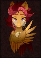 Size: 1985x2788 | Tagged: safe, artist:shizow, derpibooru import, oc, pegasus, pony, bust, female, glasses, mare, portrait, solo