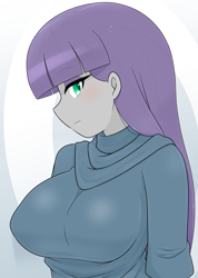 Size: 1837x2574 | Tagged: safe, artist:batipin, derpibooru import, maud pie, human, equestria girls, g4, big breasts, blushing, breasts, female, high res, maud pies