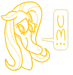 Size: 949x981 | Tagged: safe, artist:smippers, derpibooru import, fluttershy, pegasus, pony, g4, 2019, bust, limited palette, long muzzle, looking down, old art, portrait, simple background, solo, transparent background, um